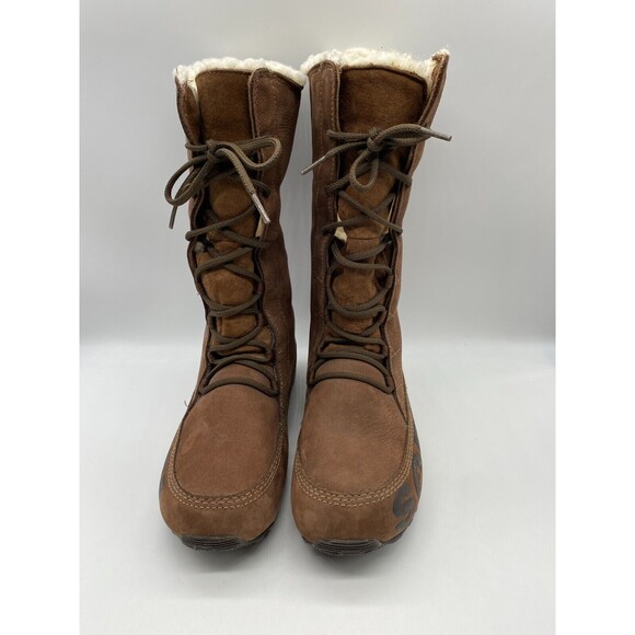 Sorel Shila Women's Size 7 Brown Suede Leather Fur Waterproof Boots, NL1536-256 - Picture 5 of 13